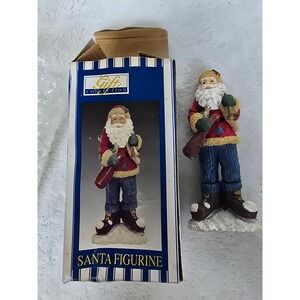 Vintage Gift Collection Santa Figurine Ice Skates Violin Bell Christmas Decor